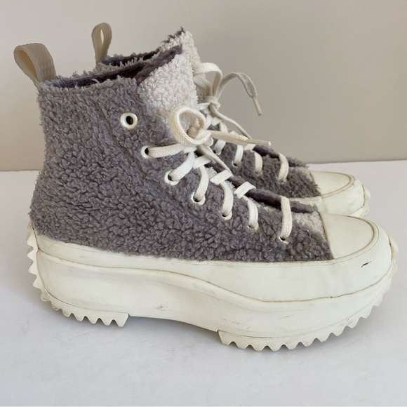 Converse Run Star Hike Sherpa Gray mauve Lined Platform Sneakers size 7 - Picture 10 of 16